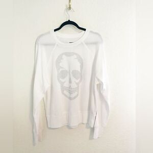ZADIG & VOLTAIRE white studded Skull Sweatshirt size XS